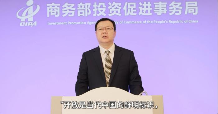 中國商務(wù)部投資促進事務(wù)局副局長于廣生視頻致辭?！∩虅?wù)部投促局駐韓國辦事處供圖
