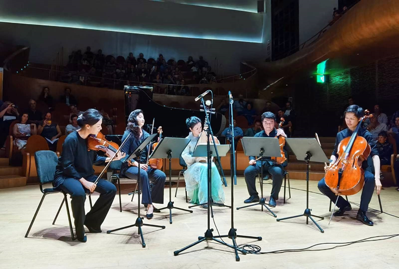 “古老文明的現(xiàn)代回聲——中國當(dāng)代作曲家室內(nèi)樂作品音樂會”在意大利舉行。中國駐意大利使館供圖
