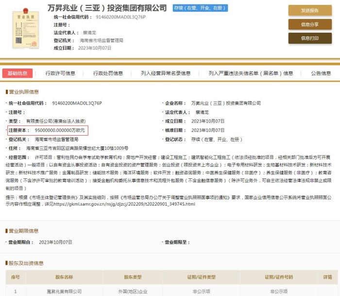 國家企業(yè)信用信息公示系統(tǒng)截圖。
