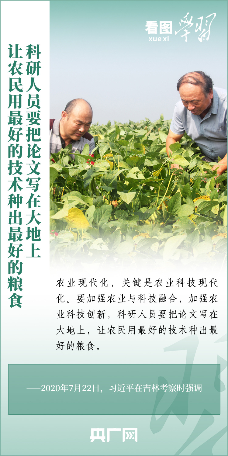 看圖學(xué)習(xí)丨推廣良田、良種、良法、良機(jī) 給農(nóng)業(yè)現(xiàn)代化插上科技的翅膀