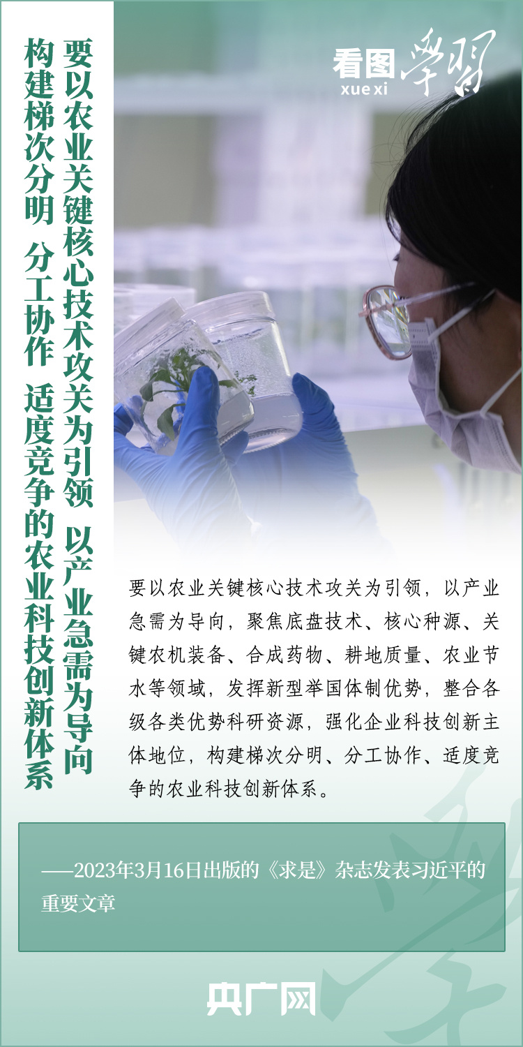 看圖學(xué)習(xí)丨推廣良田、良種、良法、良機(jī) 給農(nóng)業(yè)現(xiàn)代化插上科技的翅膀