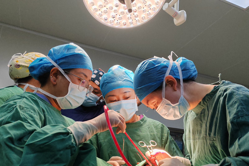 援藏隊員開展手術。