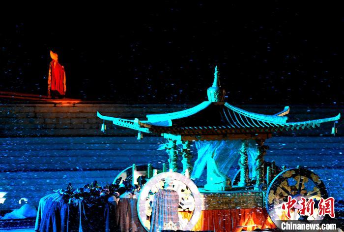3月17日，西藏拉薩，《文成公主》大型史詩(shī)劇演出現(xiàn)場(chǎng)。　李林 攝