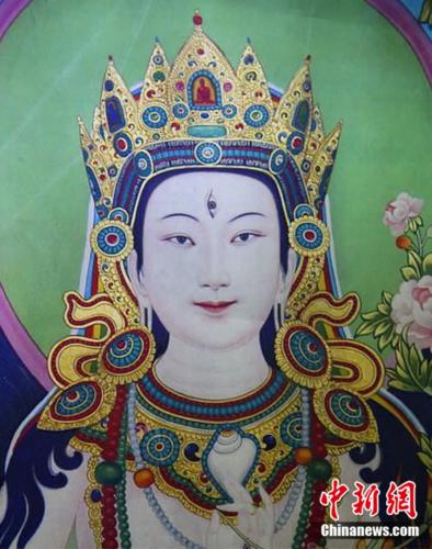 安多強巴繪制的《度母》唐卡。<a target='_blank' href='/'><p  align=