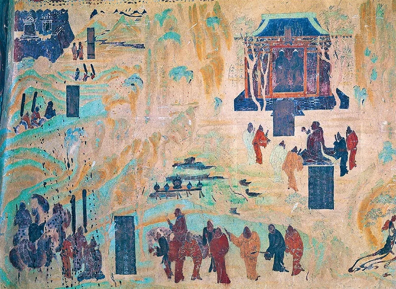 圖為莫高窟第323窟《張騫出使西域圖》。敦煌研究院供圖
