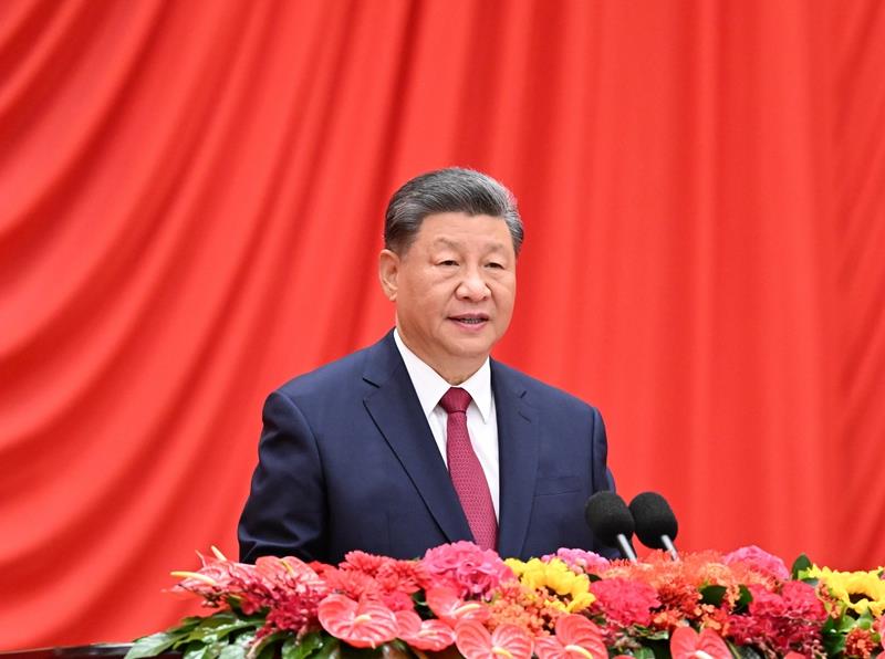 △2024年9月30日，慶祝中華人民共和國成立75周年招待會在北京人民大會堂隆重舉行。習近平總書記出席招待會并發(fā)表重要講話。