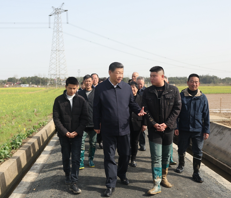 2024年3月19日，習(xí)近平總書記在湖南常德港中坪村考察。