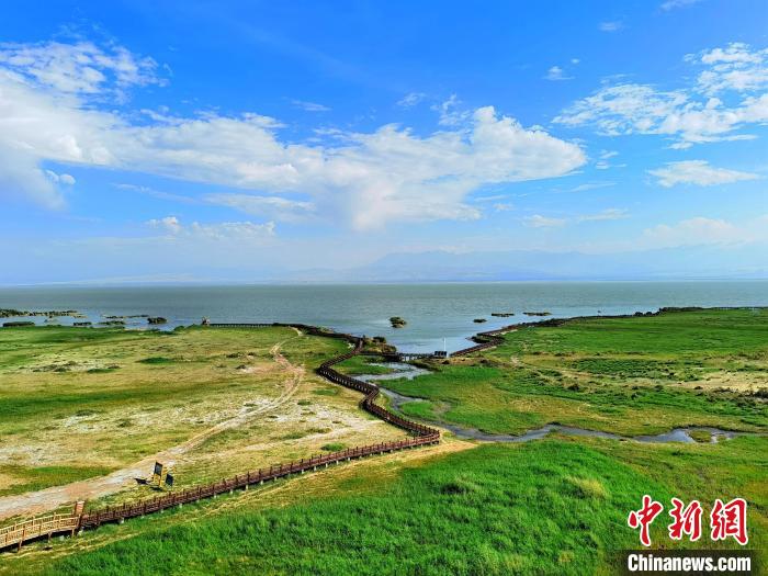 圖為航拍都蘭湖國(guó)家濕地公園?！∑钤鲚?攝