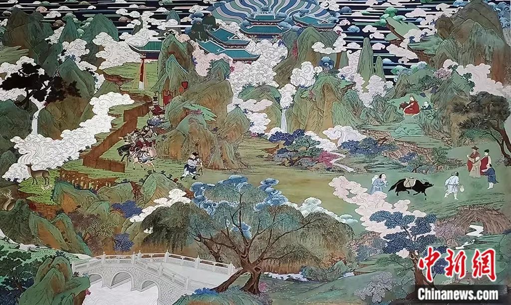 臨摹、補(bǔ)繪的青海瞿曇寺壁畫。受訪者 供圖