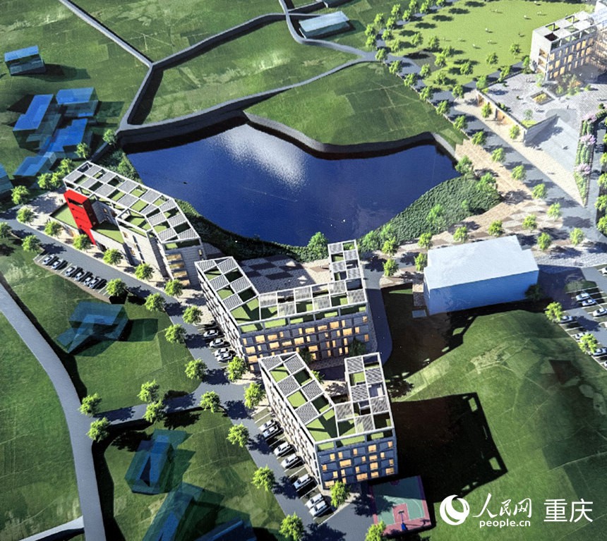 中國(guó)農(nóng)業(yè)科學(xué)院蔬菜花卉研究所西南研發(fā)中心效果圖。人民網(wǎng)記者 劉政寧攝