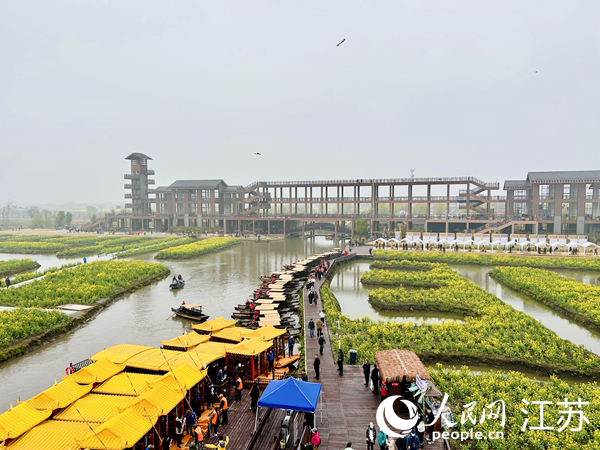 興化千垛菜花旅游節(jié)期間，游客前來打卡。人民網(wǎng) 王丹丹攝